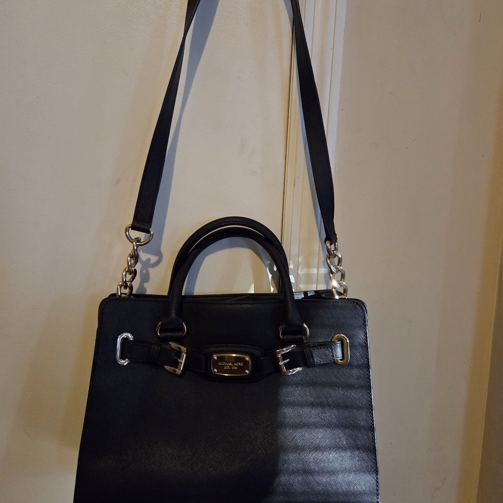 Michael Kors Black Handbag with Gold Accents - Picture 3 of 12